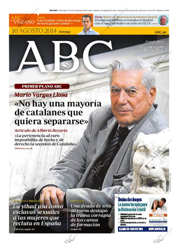 ABC MADRID 10-08-2014 página 1