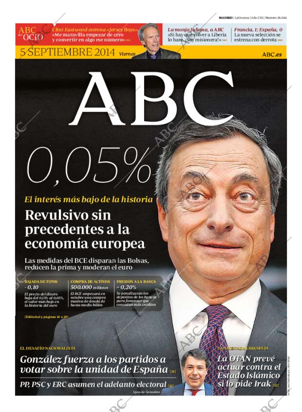 ABC MADRID 05-09-2014 página 1