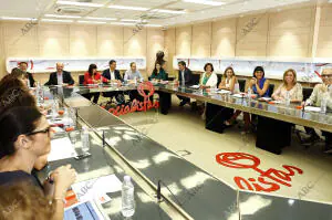 Pedro Sánchez en la reunión de la Comisión Permanente de la Ejecutiva del PSOE...