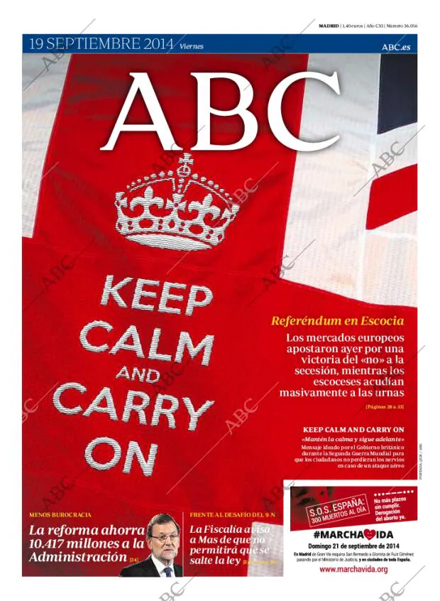 ABC MADRID 19-09-2014 página 1