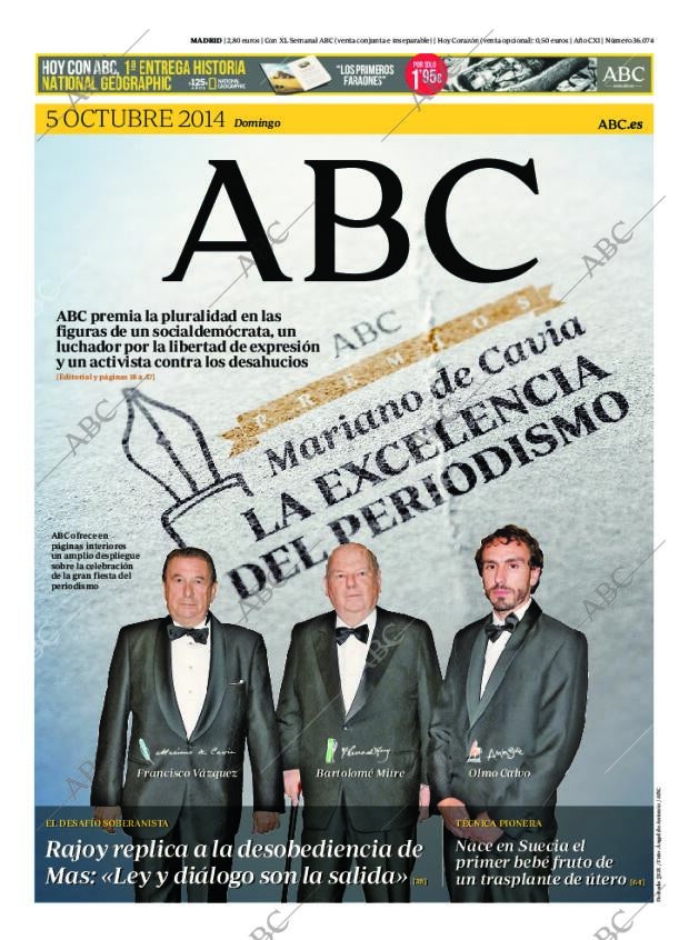 ABC MADRID 05-10-2014 página 1