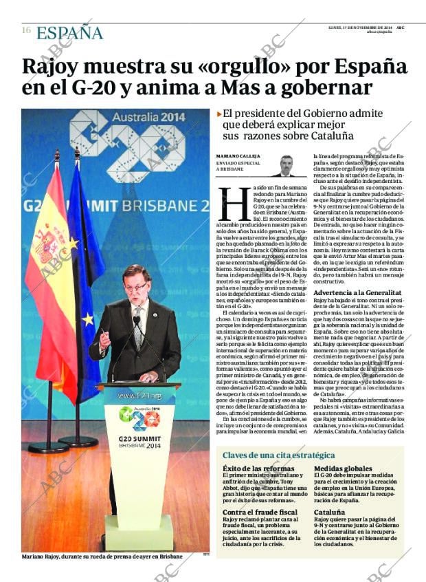 ABC MADRID 17-11-2014 página 16