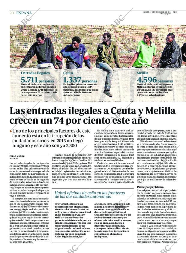 ABC MADRID 17-11-2014 página 20