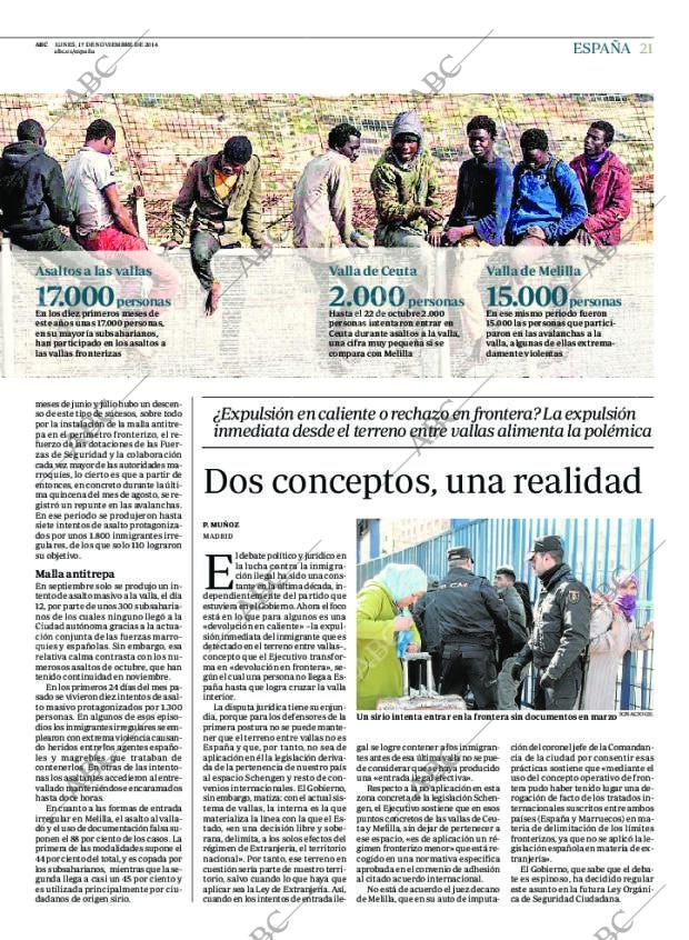 ABC MADRID 17-11-2014 página 21