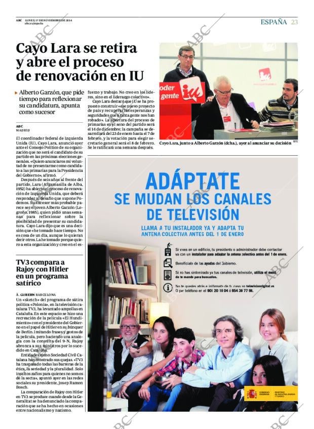 ABC MADRID 17-11-2014 página 23