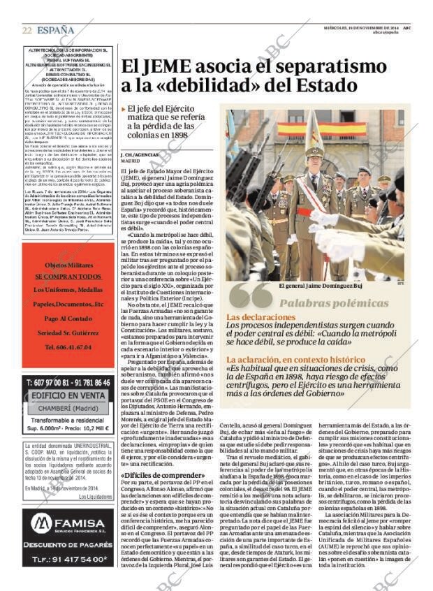 ABC MADRID 19-11-2014 página 22