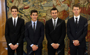 S.A.R el Rey Felipe VI recibe en audiencia en el palacio de la zarzuela a los...