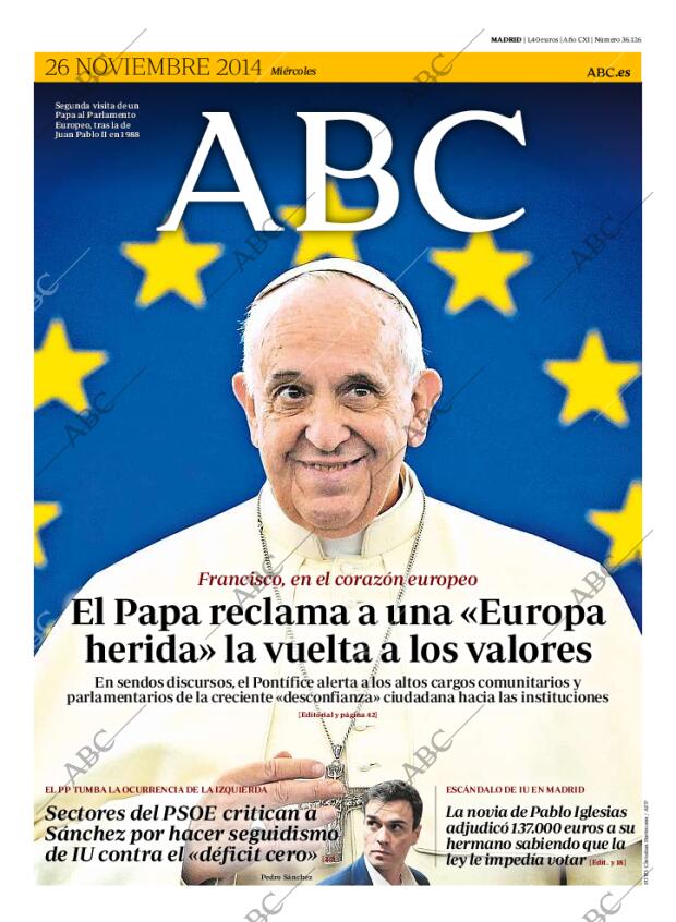 ABC MADRID 26-11-2014 página 1