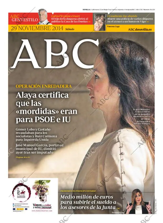 ABC SEVILLA 29-11-2014 página 1