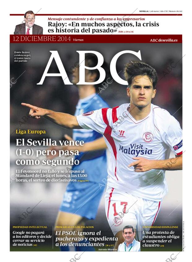 ABC SEVILLA 12-12-2014 página 1