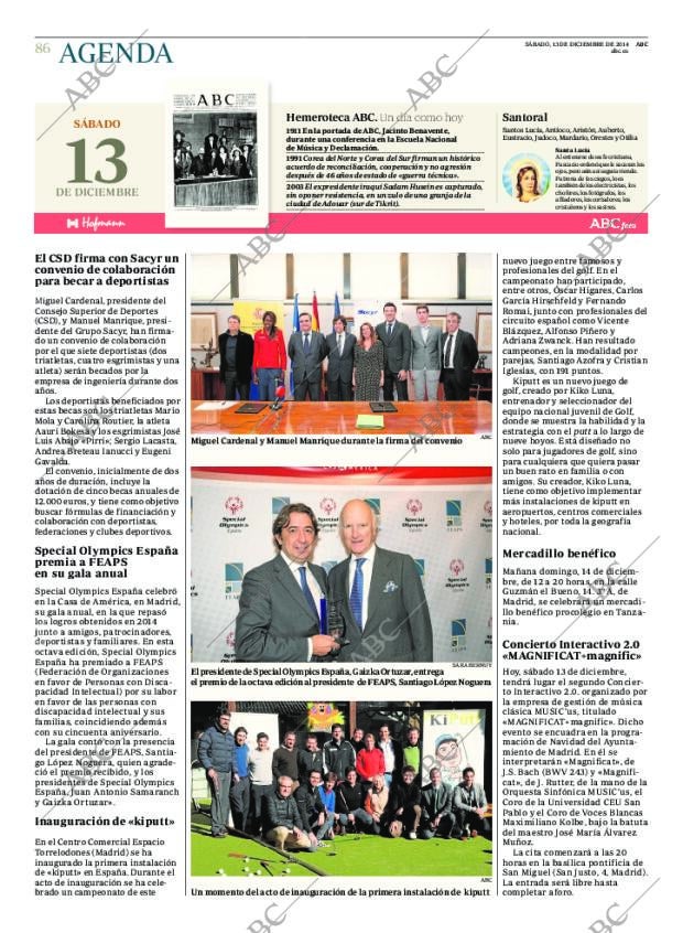 ABC MADRID 13-12-2014 página 86