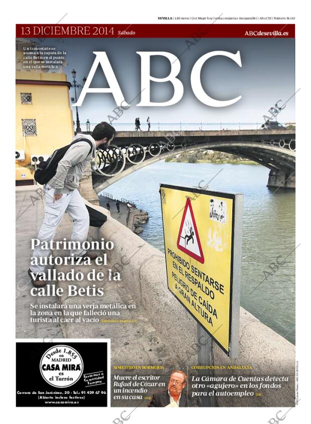 ABC SEVILLA 13-12-2014 página 1