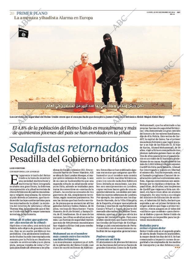 ABC MADRID 22-12-2014 página 20