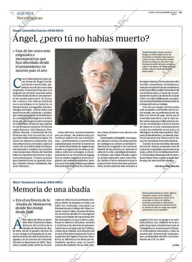 ABC MADRID 22-12-2014 página 70