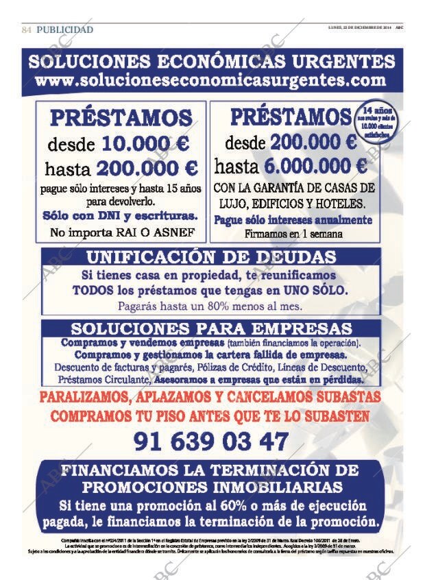 ABC MADRID 22-12-2014 página 84