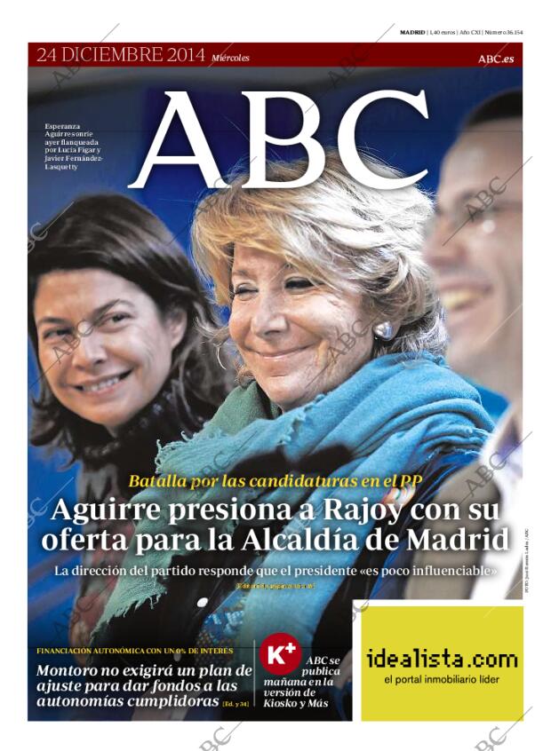 ABC MADRID 24-12-2014 página 1