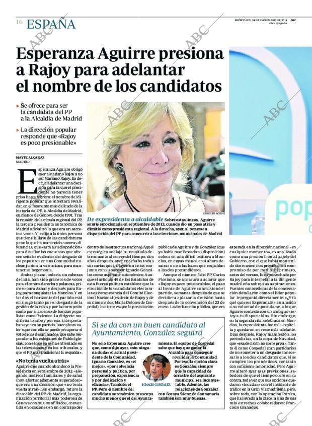 ABC MADRID 24-12-2014 página 16