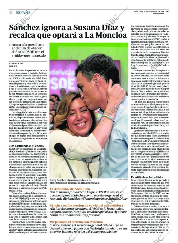 ABC MADRID 24-12-2014 página 20