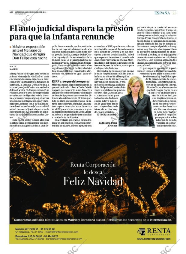 ABC MADRID 24-12-2014 página 23