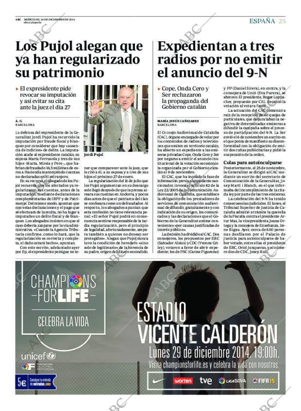 ABC MADRID 24-12-2014 página 25