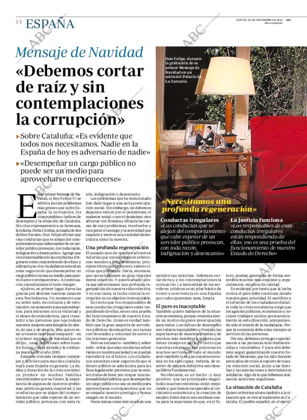 ABC MADRID 25-12-2014 página 14