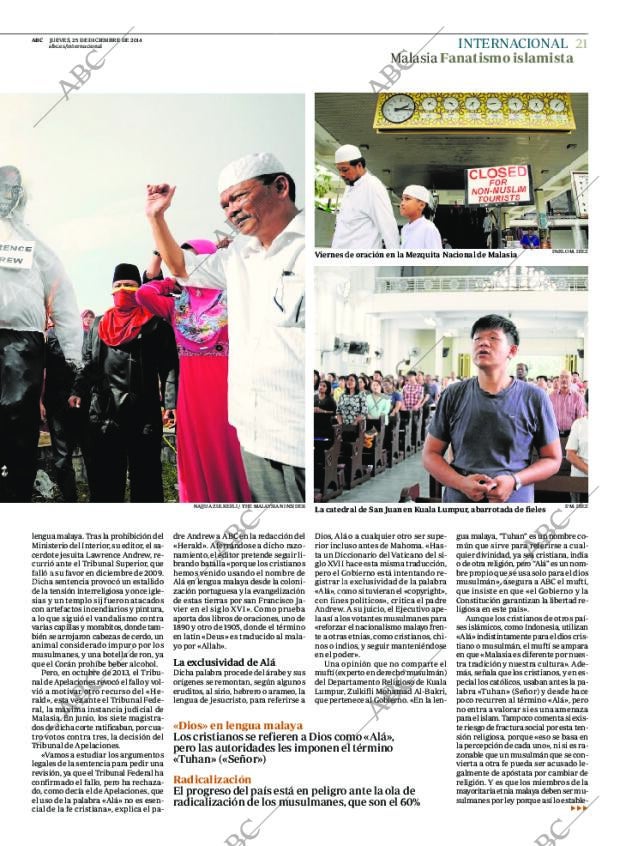 ABC MADRID 25-12-2014 página 21