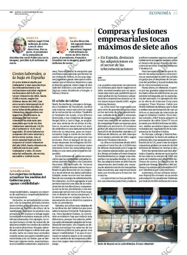 ABC MADRID 25-12-2014 página 25