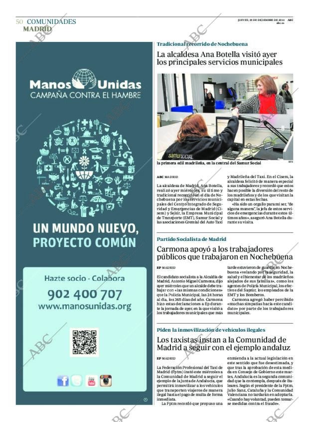 ABC MADRID 25-12-2014 página 50