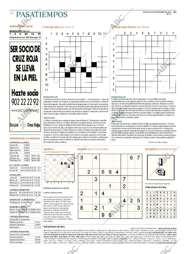 ABC MADRID 25-12-2014 página 58