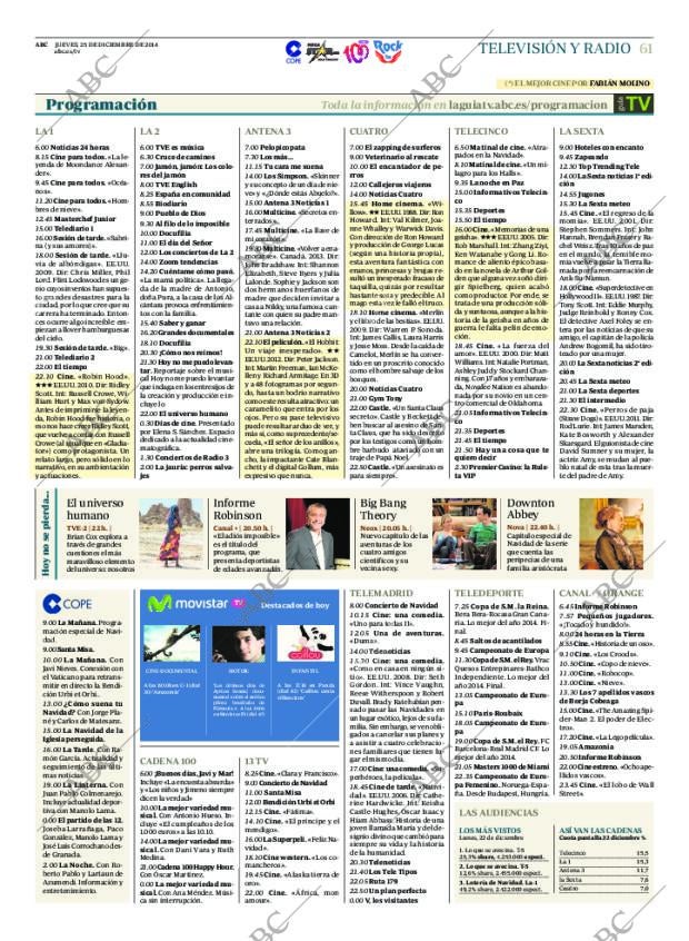 ABC MADRID 25-12-2014 página 61