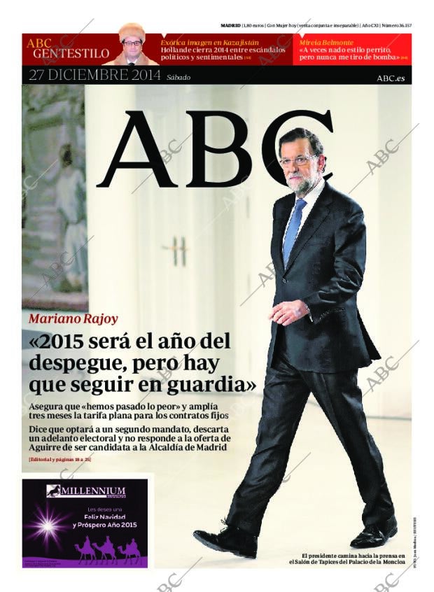 ABC MADRID 27-12-2014 página 1