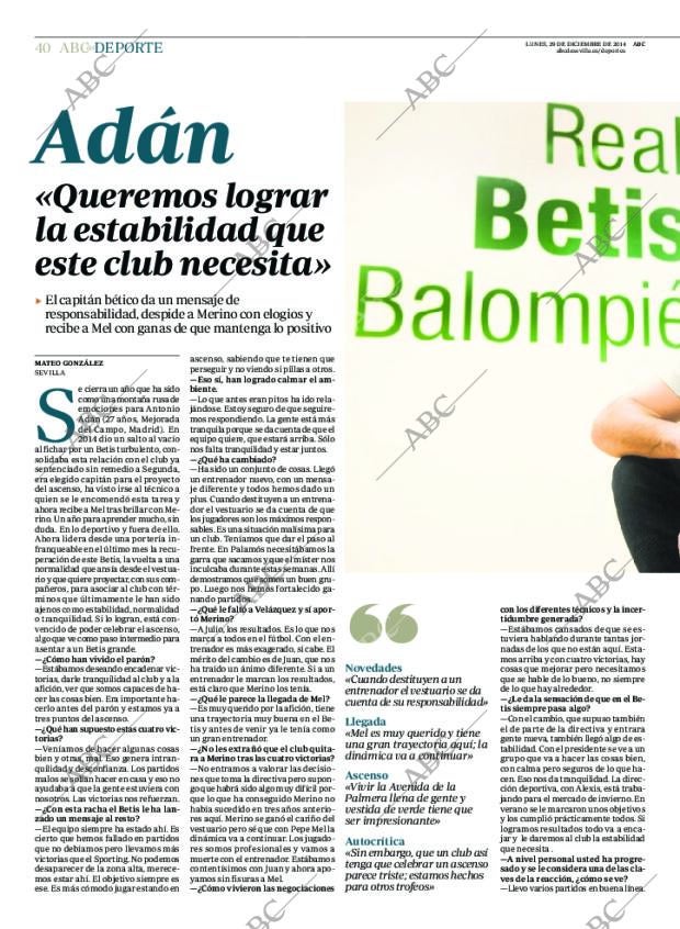 ABC SEVILLA 29-12-2014 página 40