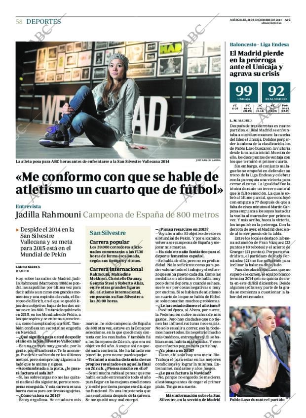 ABC MADRID 31-12-2014 página 58