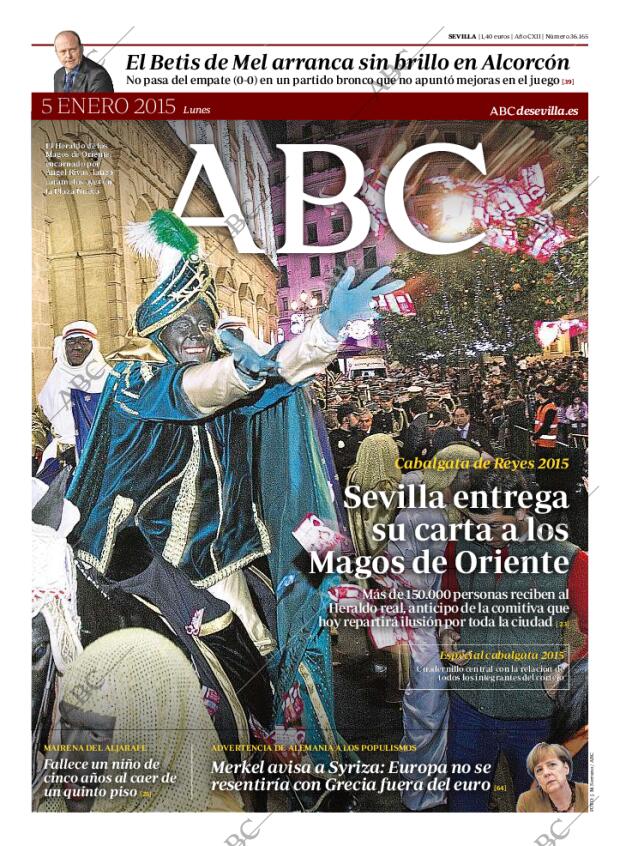 ABC SEVILLA 05-01-2015 página 1