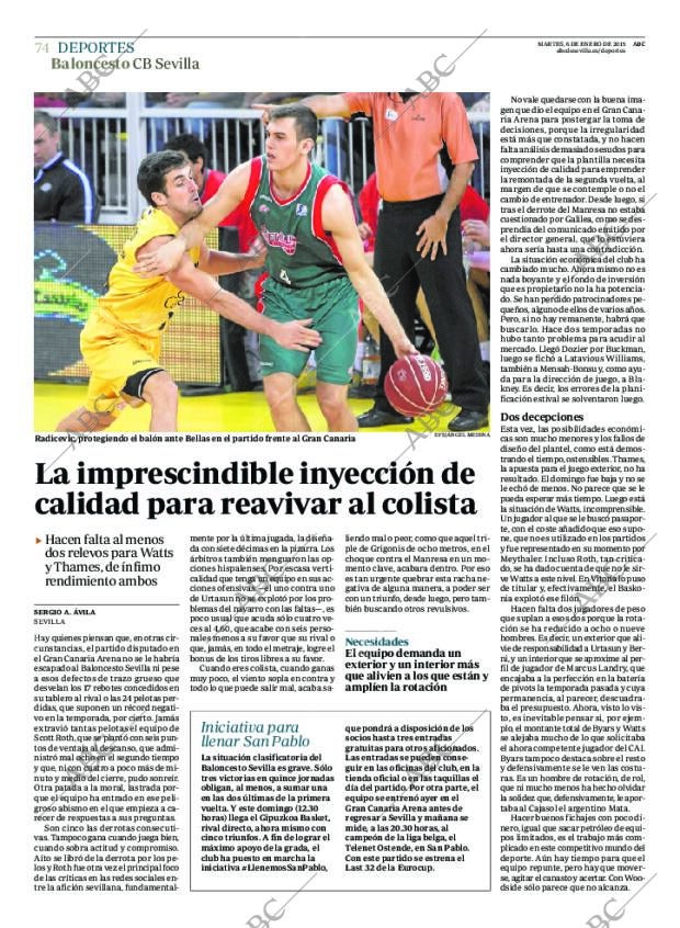 ABC SEVILLA 06-01-2015 página 74