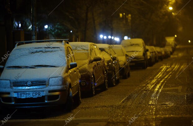 Nieve en Madrid, zona de ciudad lineal con Arturo Soria