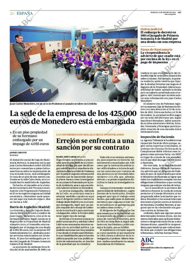 ABC MADRID 31-01-2015 página 20