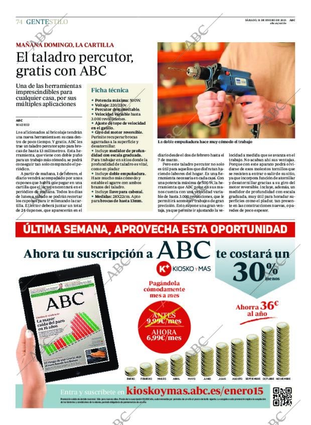 ABC MADRID 31-01-2015 página 74