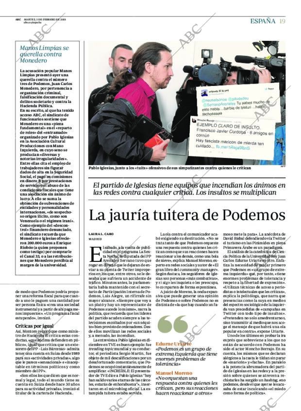 ABC MADRID 03-02-2015 página 19