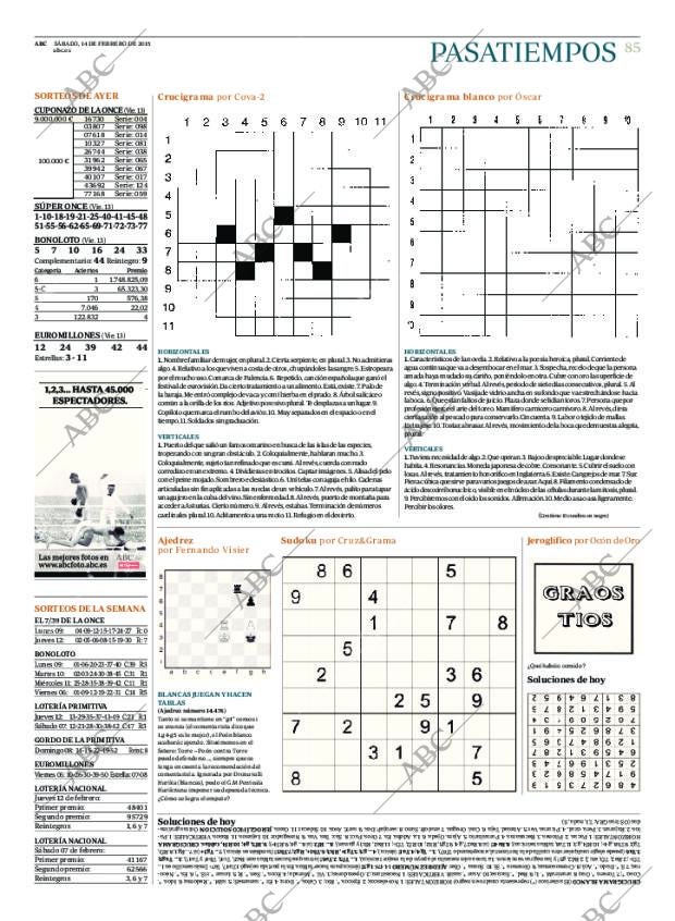 ABC MADRID 14-02-2015 página 85