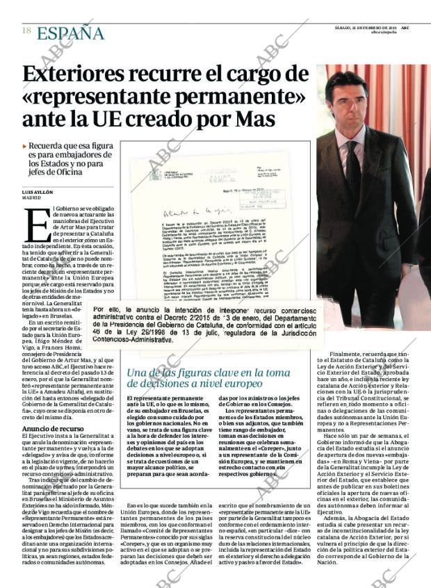ABC MADRID 21-02-2015 página 18