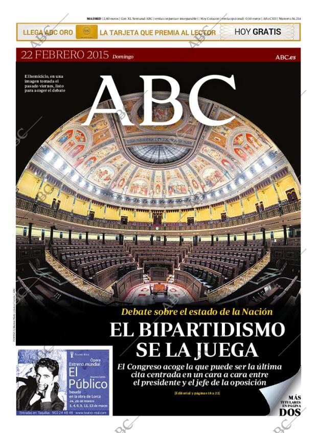 ABC MADRID 22-02-2015 página 1