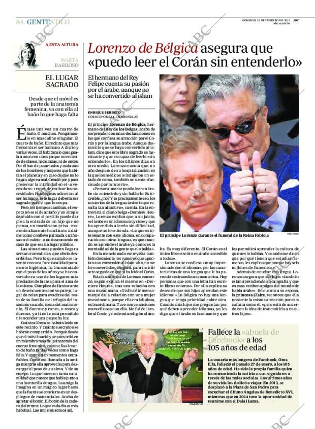 ABC MADRID 22-02-2015 página 84