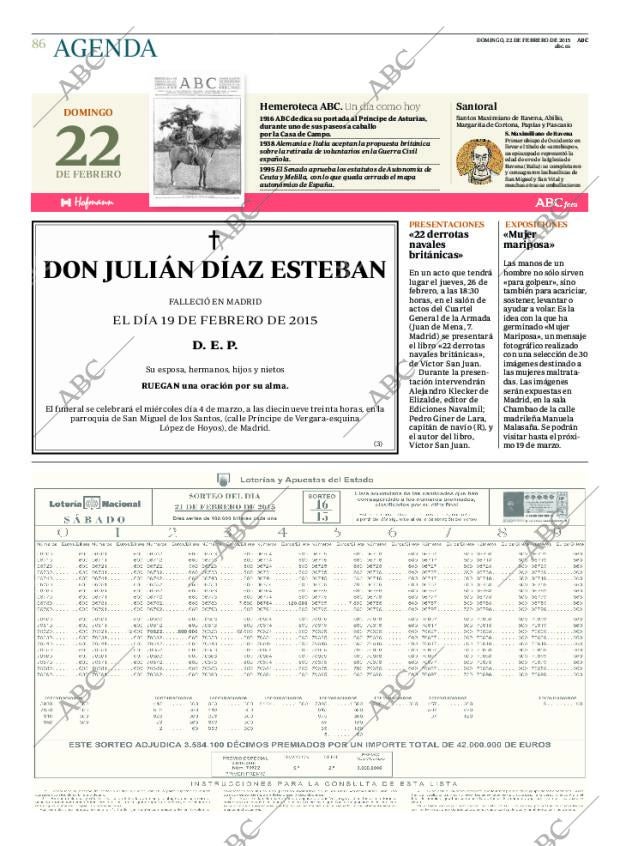 ABC MADRID 22-02-2015 página 86
