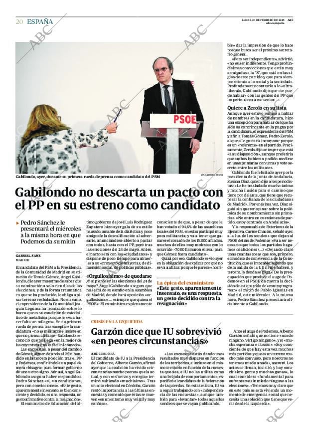 ABC MADRID 23-02-2015 página 20