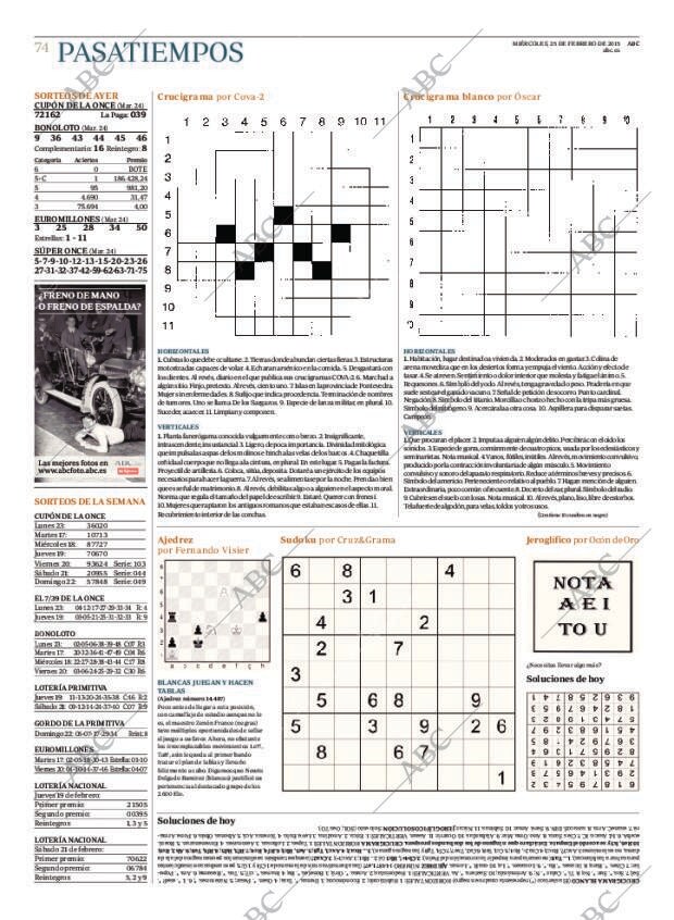 ABC MADRID 25-02-2015 página 74