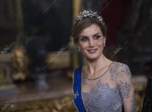 Cena de Gala ofrecida por los Reyes de España Felipe VI y Letizia Ortiz al...