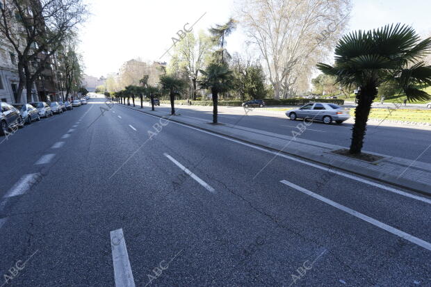 Calles de Madrid vacías de tráfico, con motivo de la Semana Santa