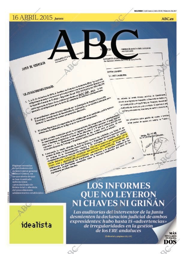 ABC MADRID 16-04-2015 página 1
