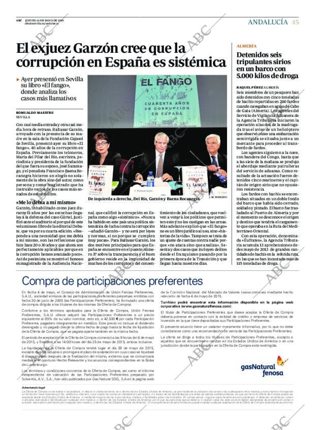 ABC SEVILLA 14-05-2015 página 45